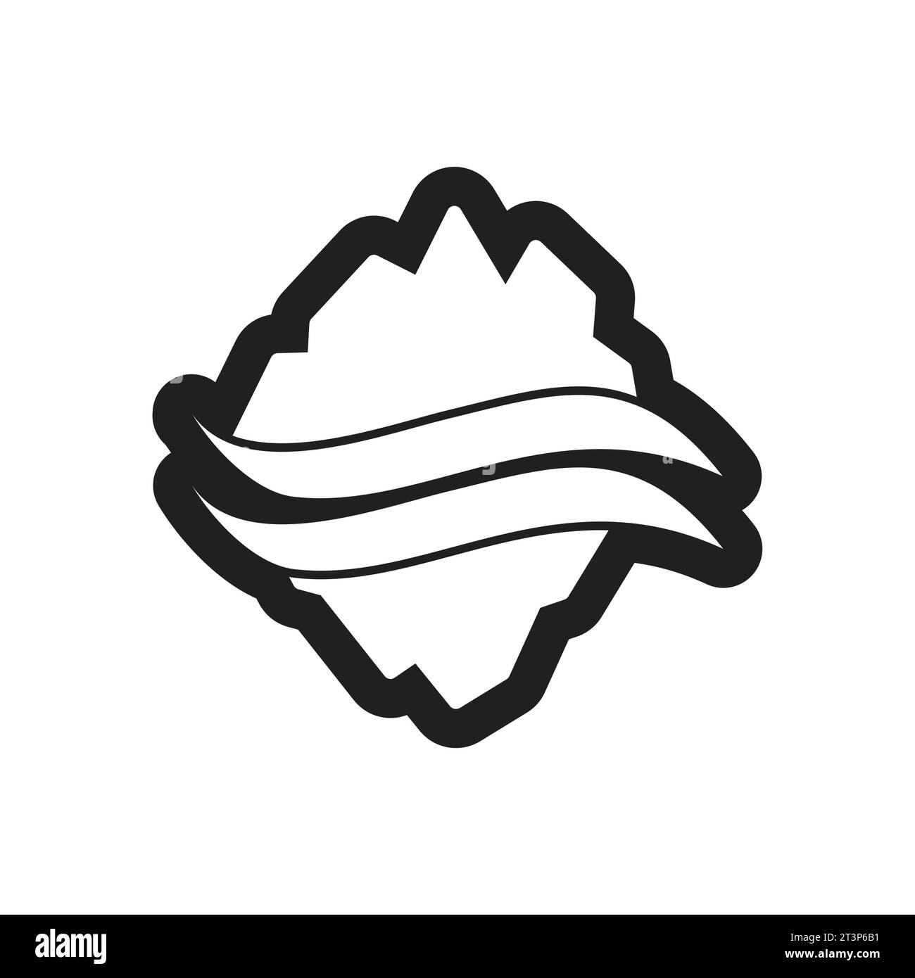 Flat icon in black and white style map arctic Vector Image Stock Vector