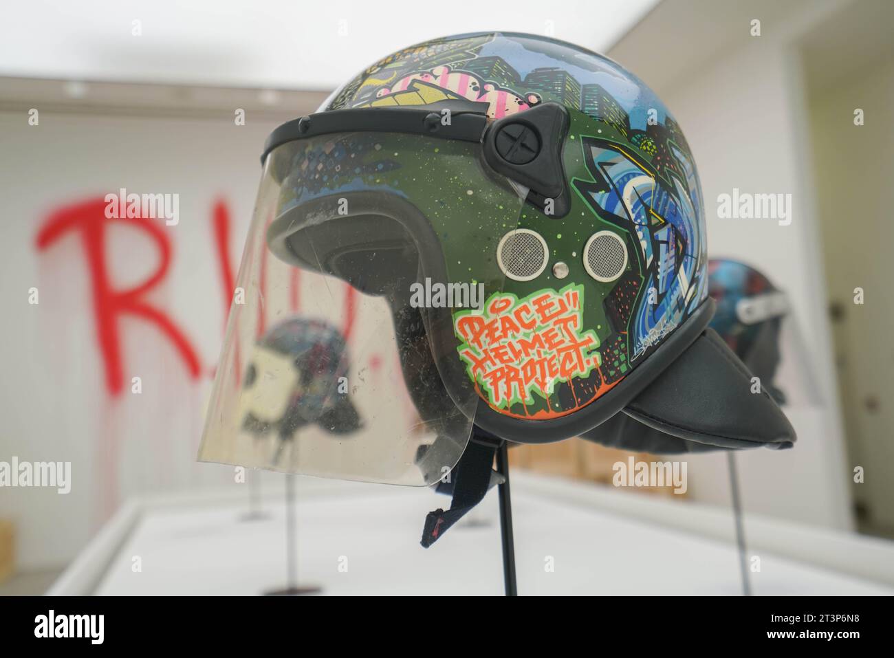 Retro Riot Gear Riot Helmets: Reclamation of Our Time Exhibition at Saatchi gallery ...