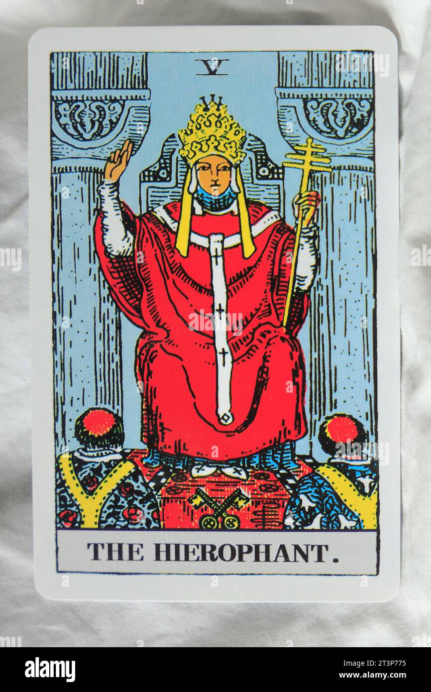 The Hierophant. Individual tarot card Stock Photo