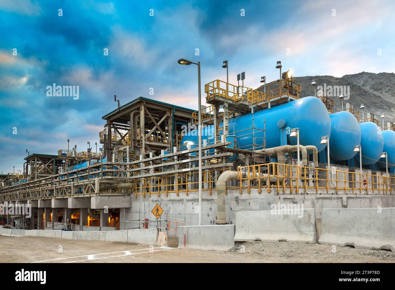 Water tanks and reverse osmosis equipment in a desalination plant Stock ...