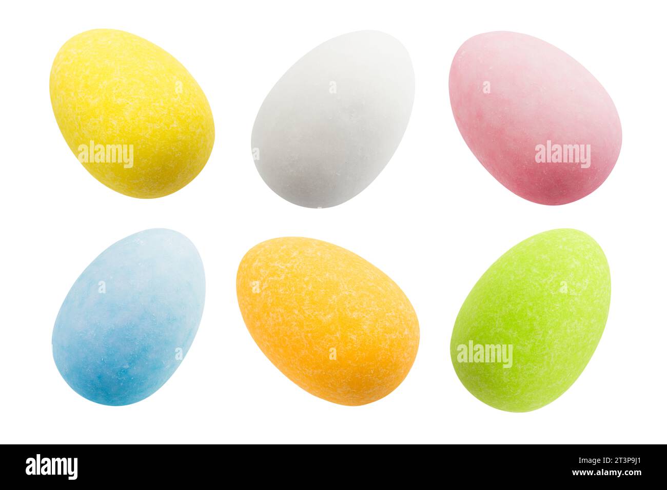 Colorful easter eggs isolated on white background. Stock Photo