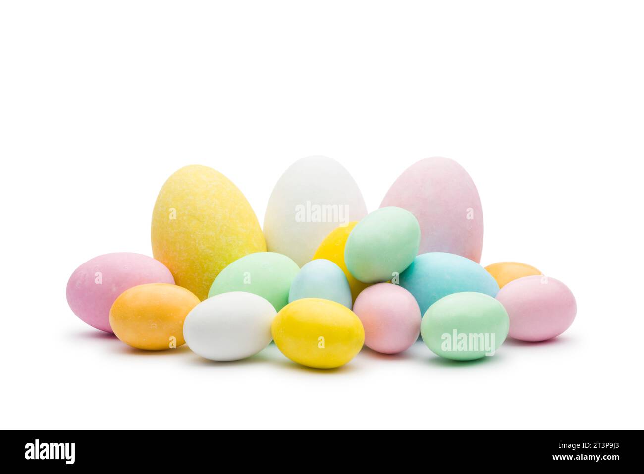 Colorful easter eggs on white background. Stock Photo