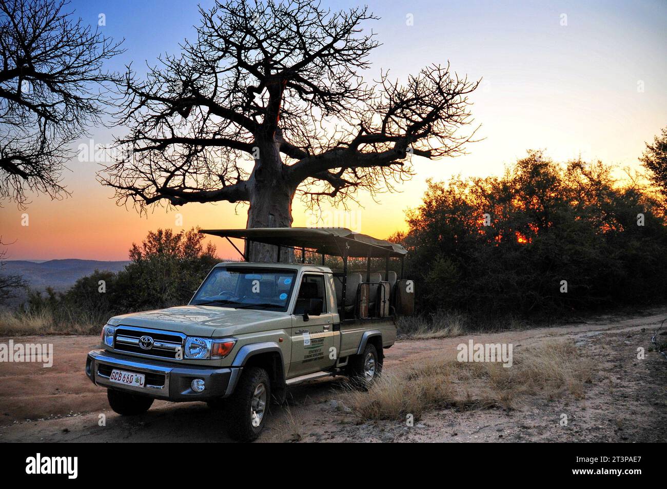 The Makuya Nature Reserve in Limpopo province South Africa offers visitors a unique experience of game drives and camping in rugged territory Stock Photo