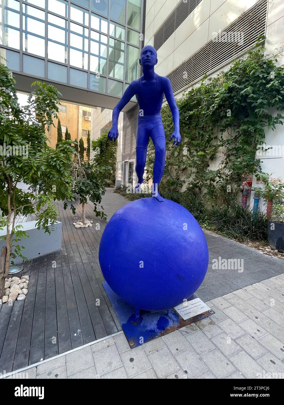 Tel Aviv, Israel - October 8, 2023 - Modern public sculpture titled Assailant by the famous Israeli artist Ofra Zimbalista, Frishman Street, Tel Aviv. Stock Photo