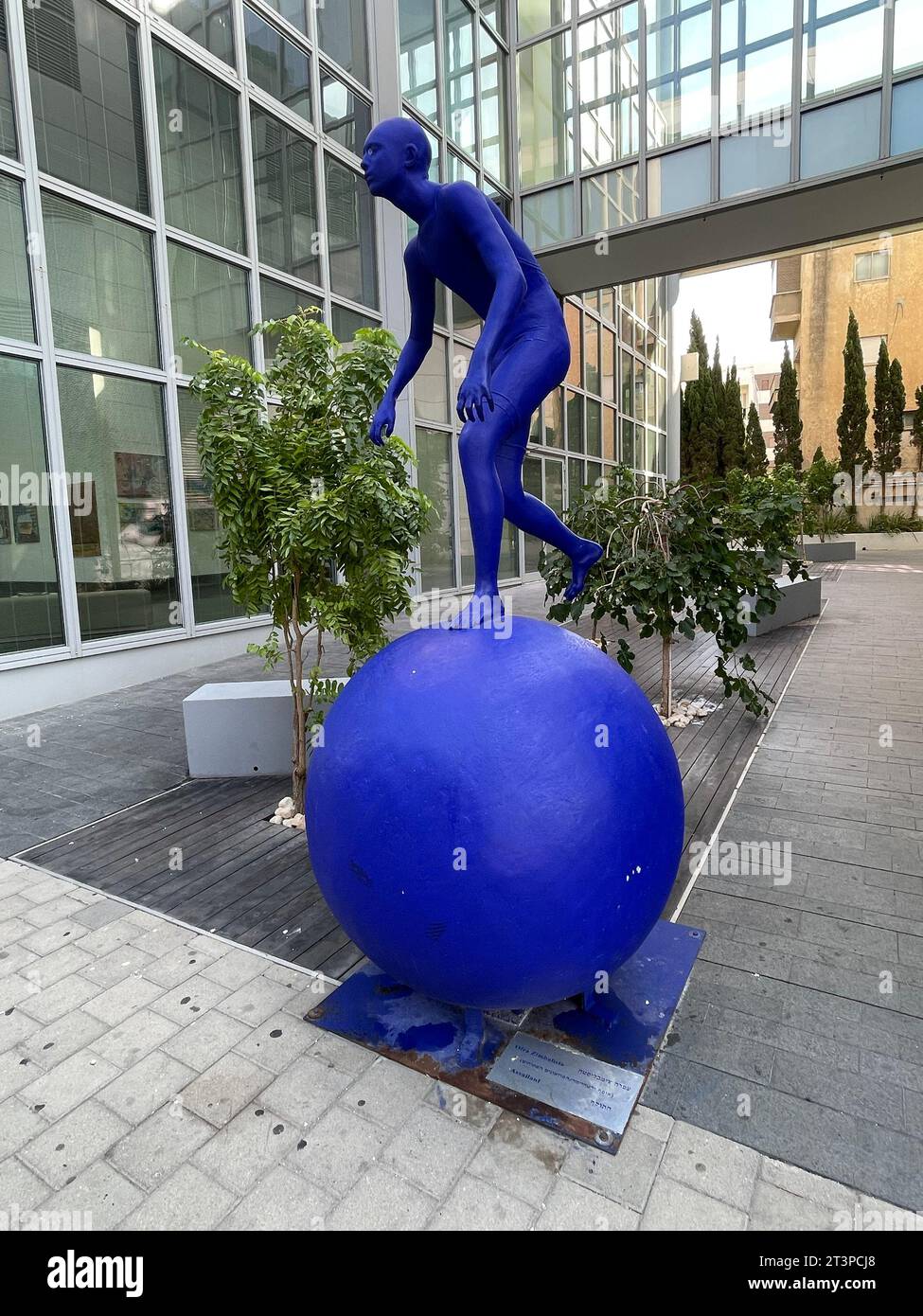Tel Aviv, Israel - October 8, 2023 - Modern public sculpture titled Assailant by the famous Israeli artist Ofra Zimbalista, Frishman Street, Tel Aviv. Stock Photo
