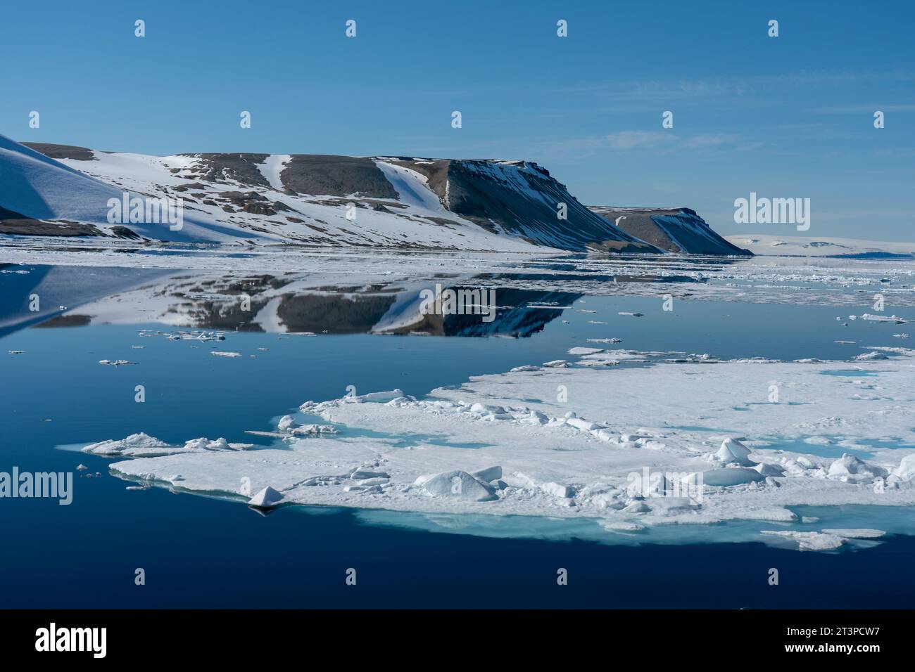 Sea ice in Nordausladet, Svalbard Islands, Norway. Stock Photo