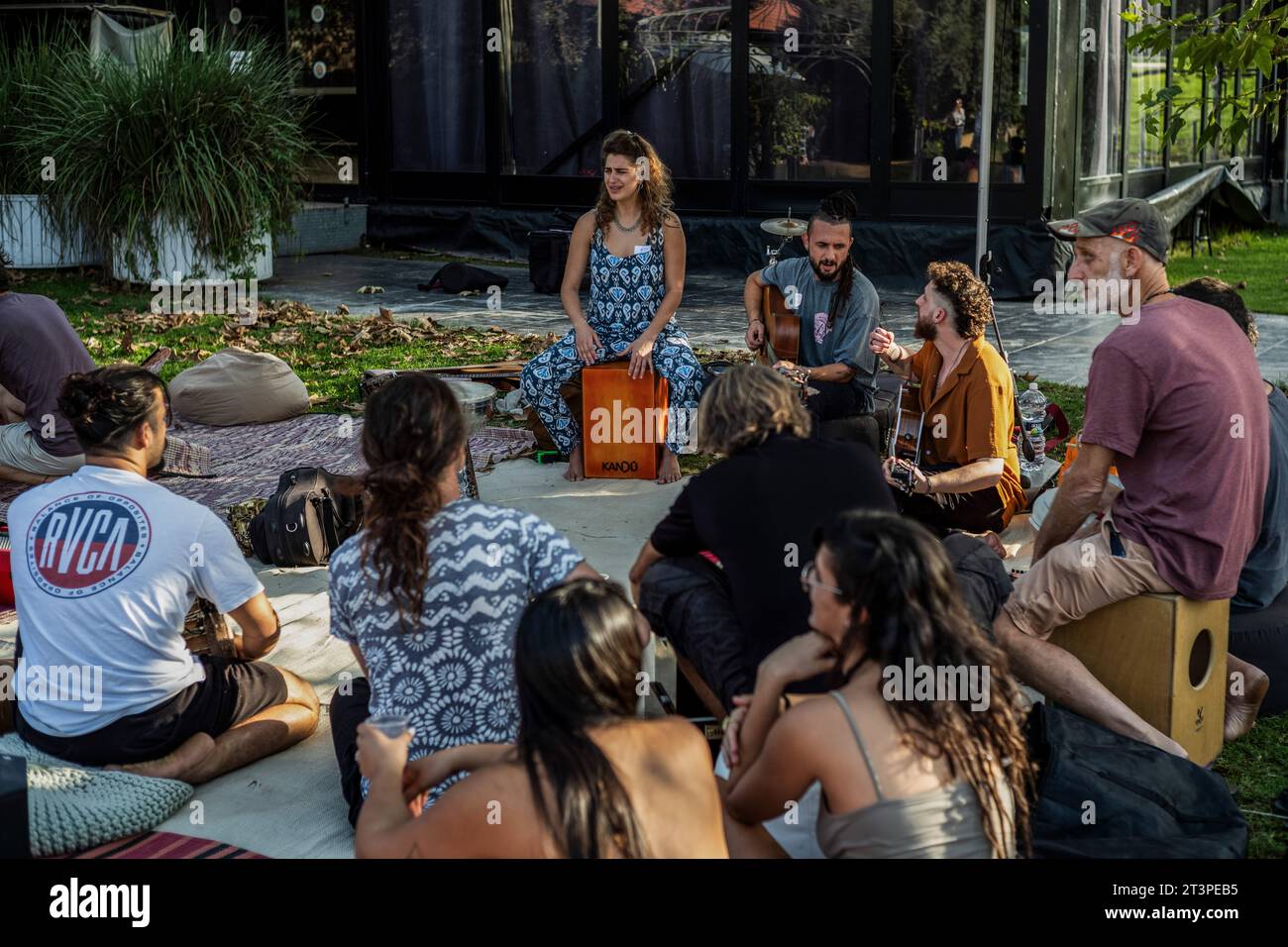 Tel Aviv, Israel. 26th Oct, 2023. Survivors of the "Supernova" music festival attack, play music