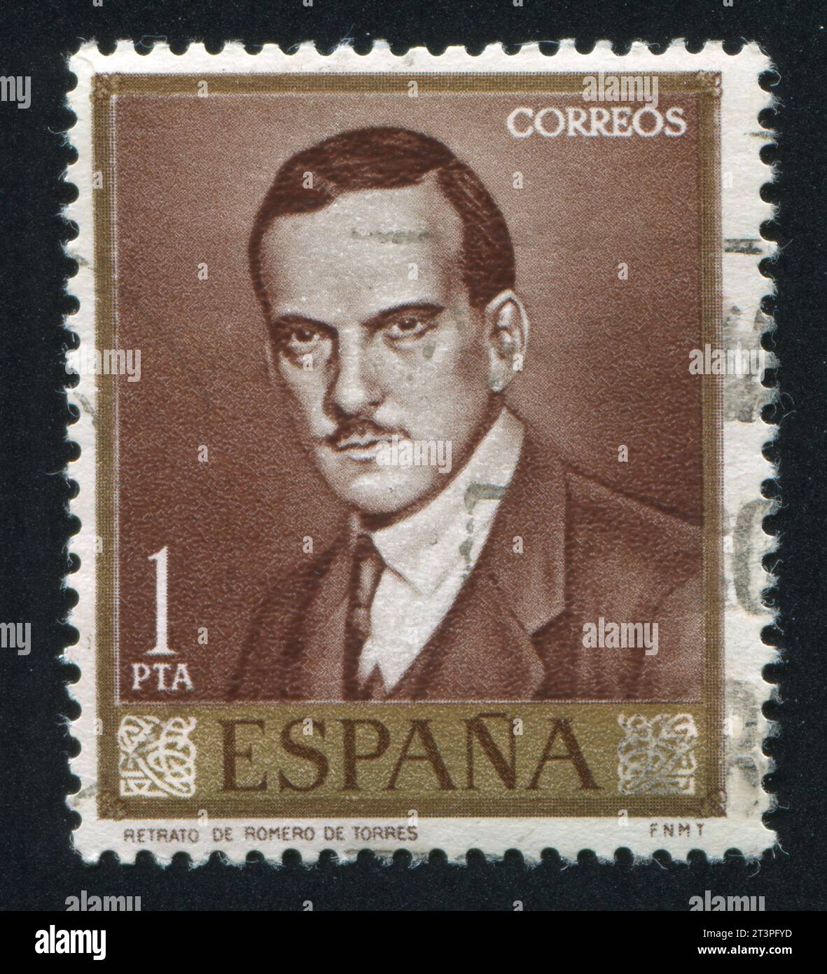 SPAIN- CIRCA 1965: stamp printed by Spain, shows portrait of Julio ...