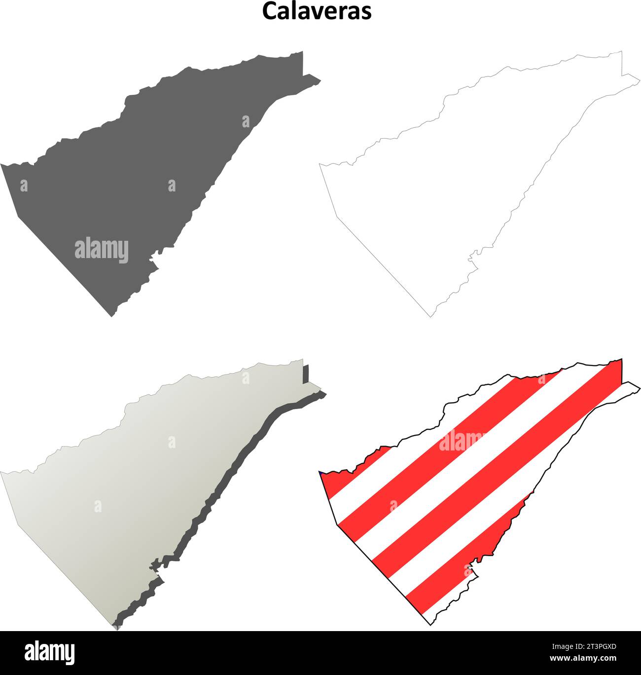 Calaveras county california outline map set Vector Image Stock Vector ...