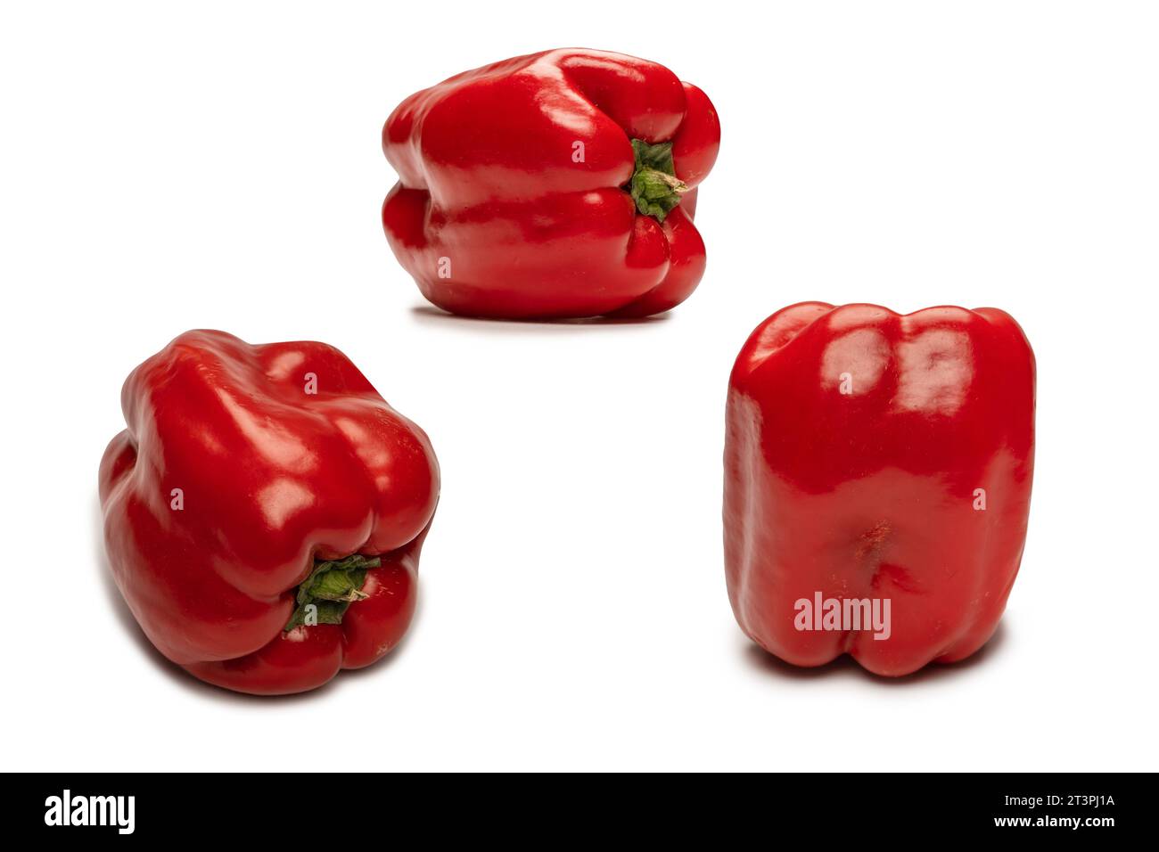 Red bell pepper isolated on white background Stock Photo - Alamy