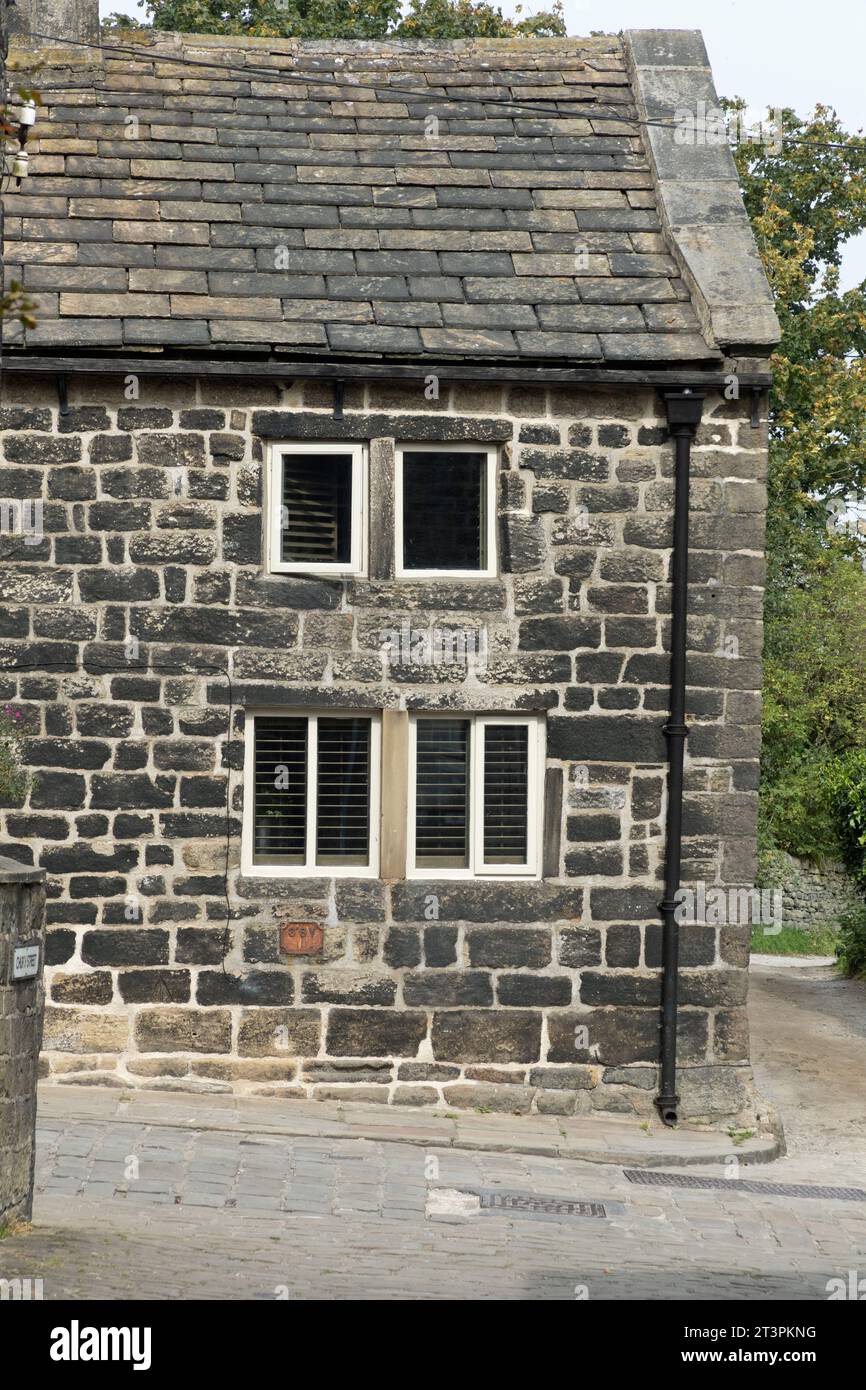 Terraced houses Town Gate Heptonstall West Yorkshire England Stock Photo Alamy