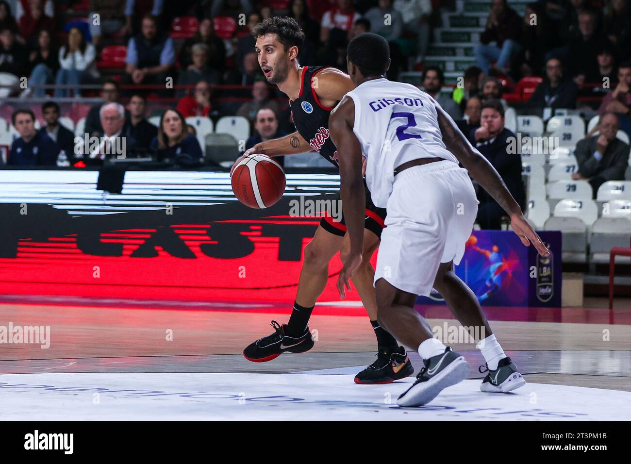 Varese, Italy. 25th Oct, 2023. Davide Moretti #11 of Itelyum Varese seen in action during FIBA Europe Cup 2023/24 Regular Season Group I game between Itelyum Varese and BG Gottingen at Itelyum Arena. Final scores; Varese 79 : 91 Gottingen. (Photo by Fabrizio Carabelli/SOPA Images/Sipa USA) Credit: Sipa USA/Alamy Live News Stock Photo