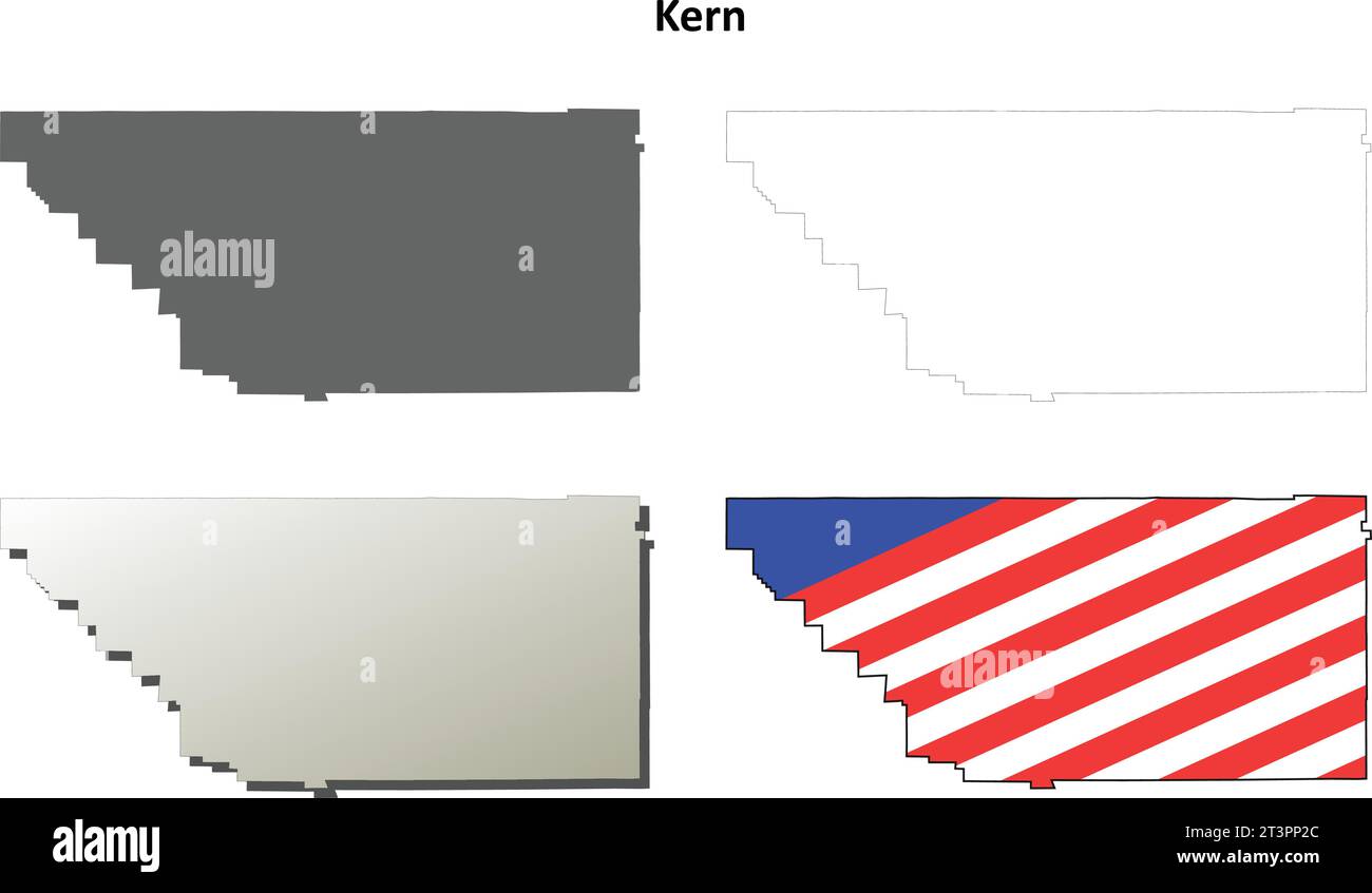 Kern county california outline map set Royalty Free Vector Stock Vector Image & Art Alamy