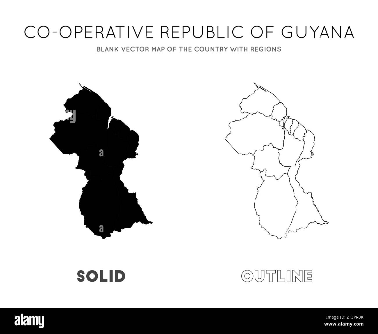 guyana-map-blank-vector-map-of-the-country-with-regions-borders-of