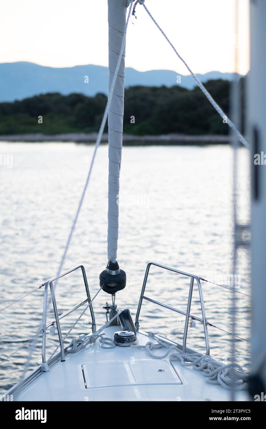 Yatch Forward Part Close up picture of a yacht part Stock Photo - Alamy