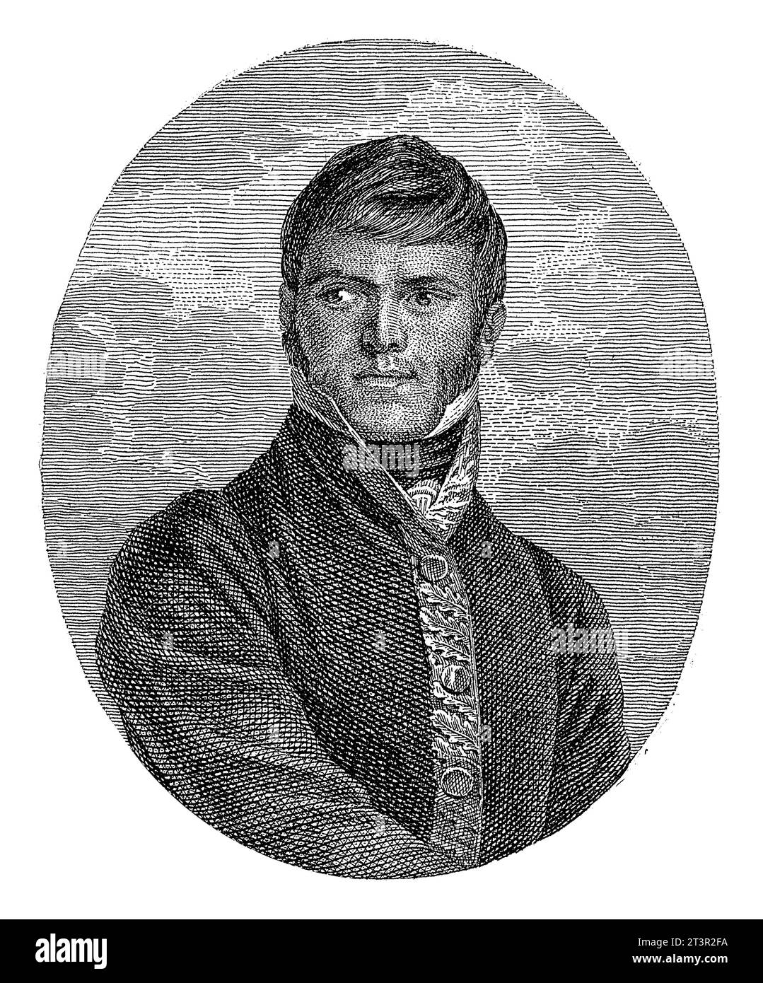 Portrait of the Mexican guerilla leader Francisco Javier Mina, Daniel Veelwaard (I), after J. Harrison, 1776 - 1851, vintage engraved. Stock Photo