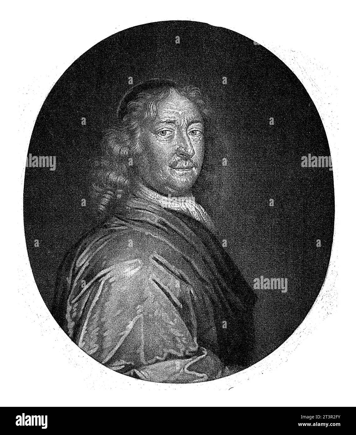 Portrait of the theologian Johann Olearius, Pieter Schenk (I), 1670 - 1713 Stock Photo