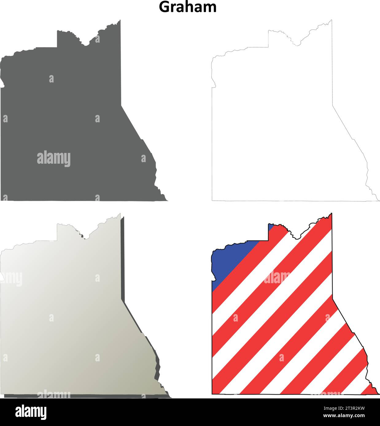 Graham county arizona outline map set Royalty Free Vector Stock Vector