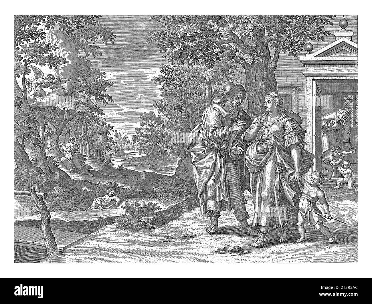 Abraham expels Hagar and Ishmael, anonymous, after Adriaen Collaert