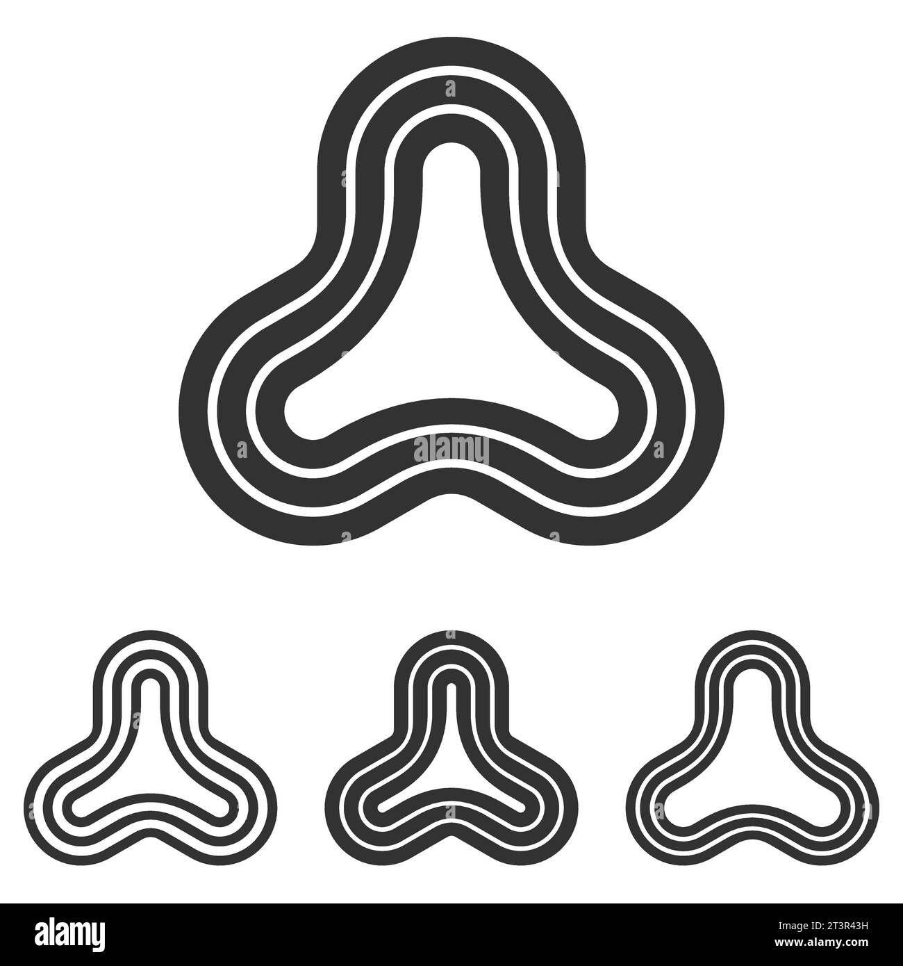 Black line triangle logo design set Royalty Free Vector Stock Vector ...
