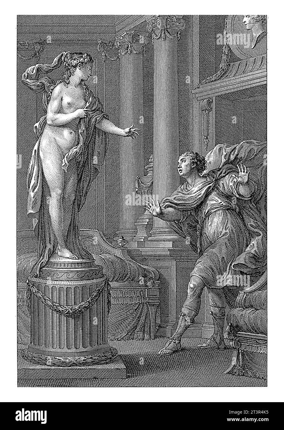 Pygmalion sees the statue come to life, Emmanuel Jean Nepomucene de Ghendt, after Charles Joseph Dominique Eisen, 1748 - 1815 Stock Photo