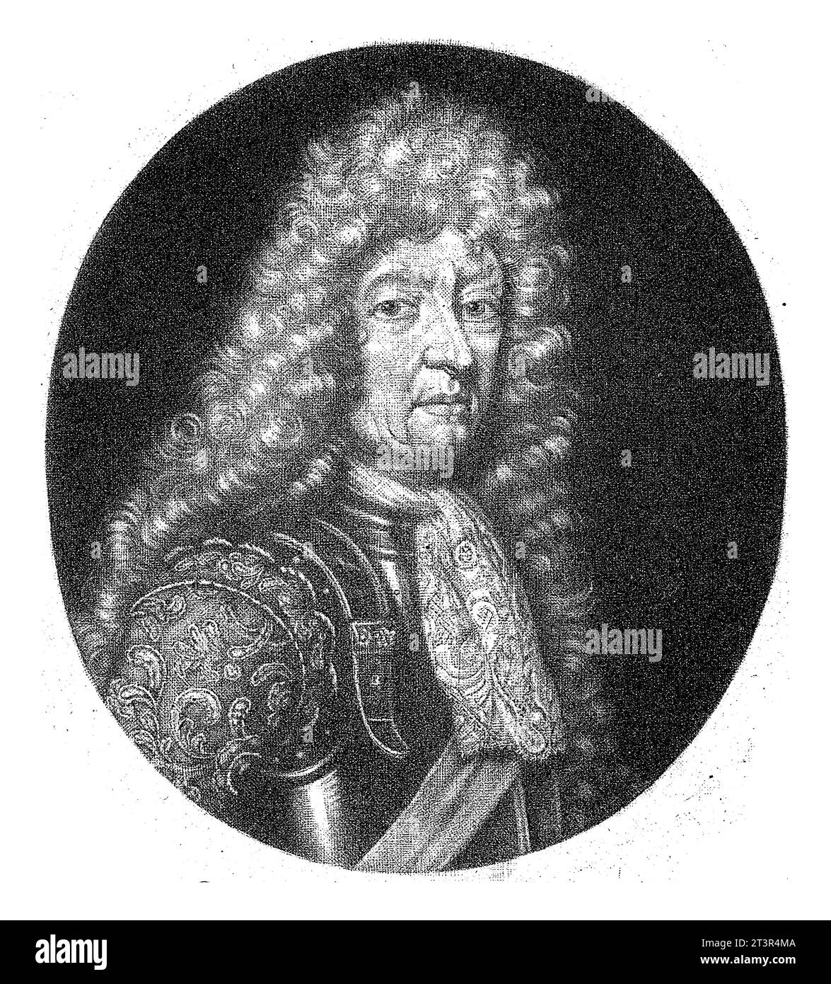 Portrait of Friedrich Arnaud, Duke of Schomberg, Pieter Schenk (I), 1670 - 1713 General Friedrich Arnaud, Duke of Schomberg. Stock Photo