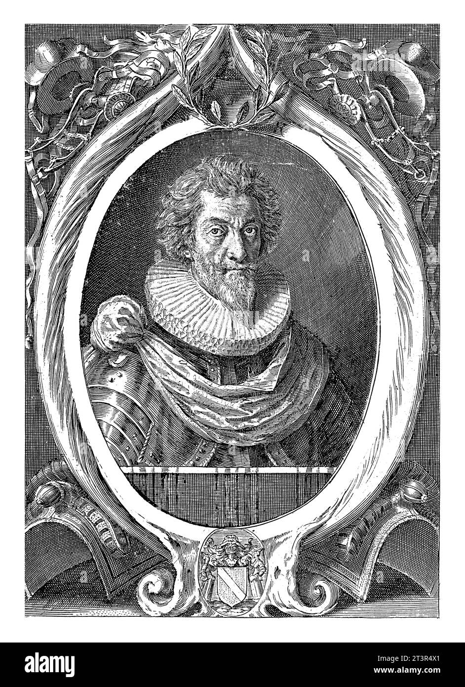 Portrait of Rene de Menou, Count of Charnizay, Crispijn van de Passe (II), 1625 Portrait of Rene de Menou, Count of Charnizay. Stock Photo