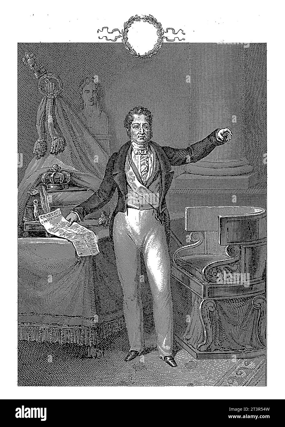 Portrait of Louis Philippe I, Pierre Michel Adam, after Antoine Julien