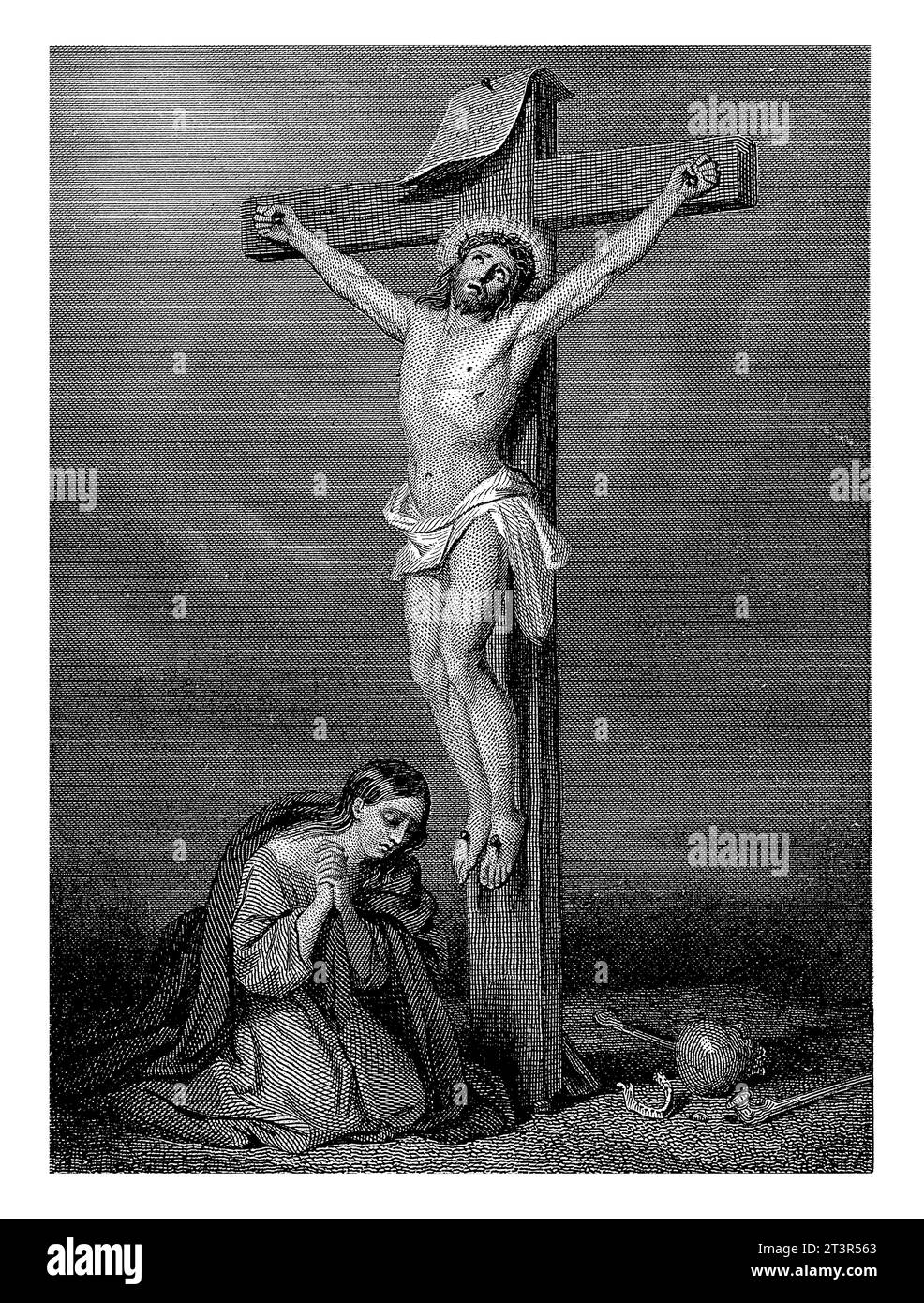 Mary magdalene at the cross Black and White Stock Photos Mary magdalene at the cross Black and White Stock Photos