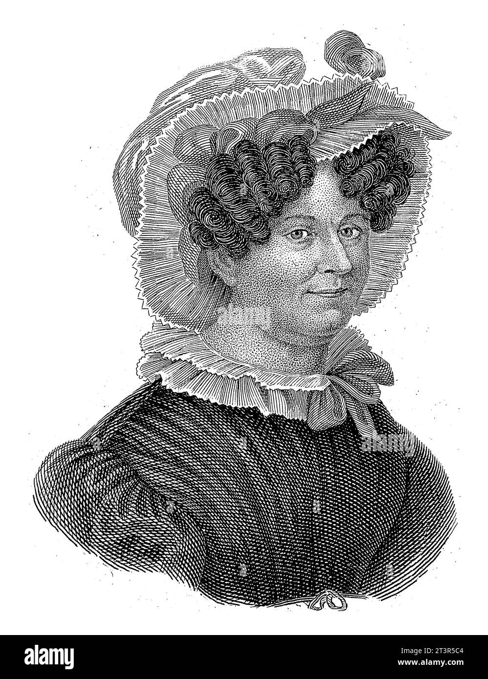 Portrait of Anna Barbara van Meerten, writer and man of letters, widow of Hendrik van Meerten. Stock Photo