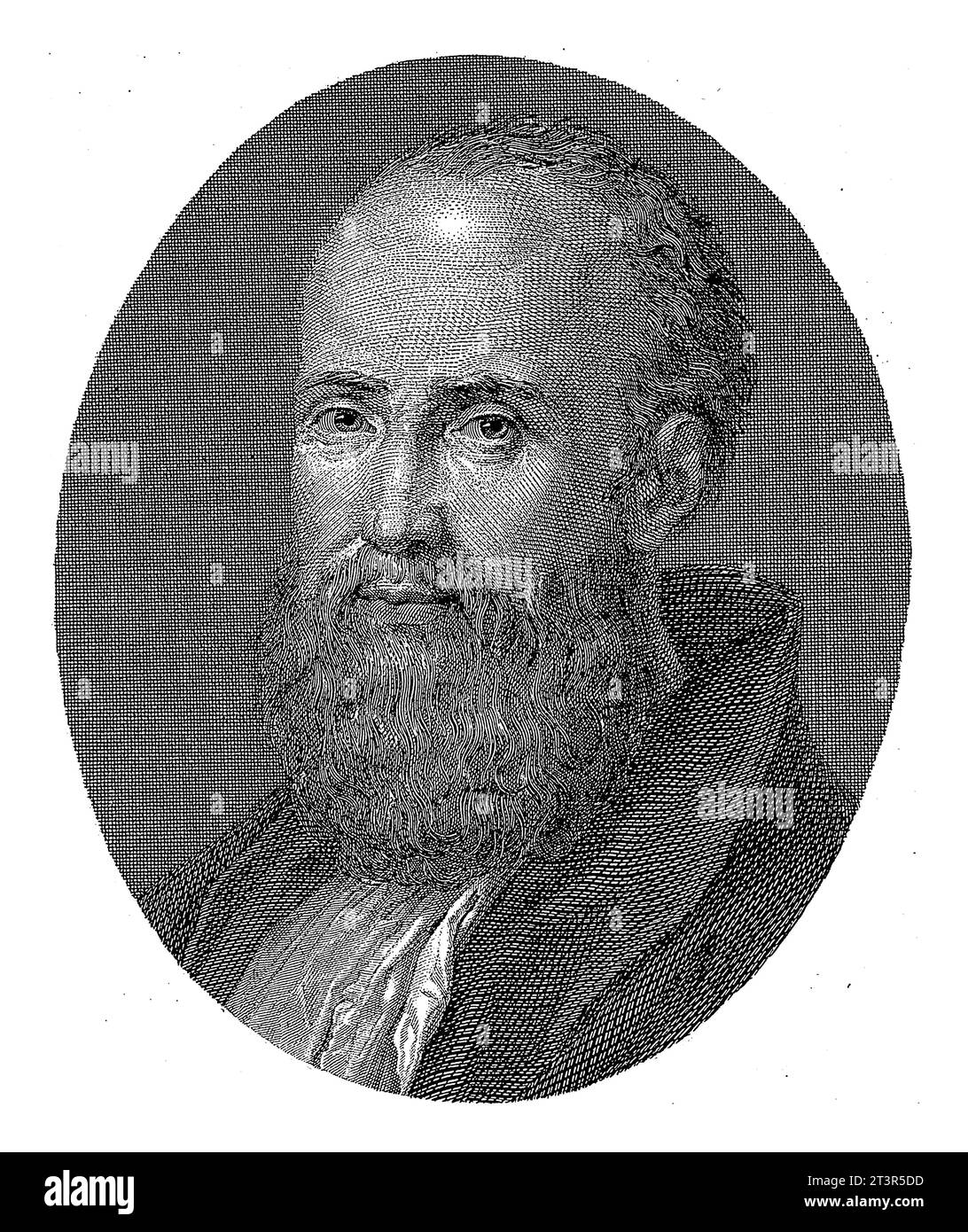Portrait of poet Baldassare Castiglioni, Antoino Gaiani, after Giuseppe Longhi, 1814 - 1821, vintage engraved. Stock Photo