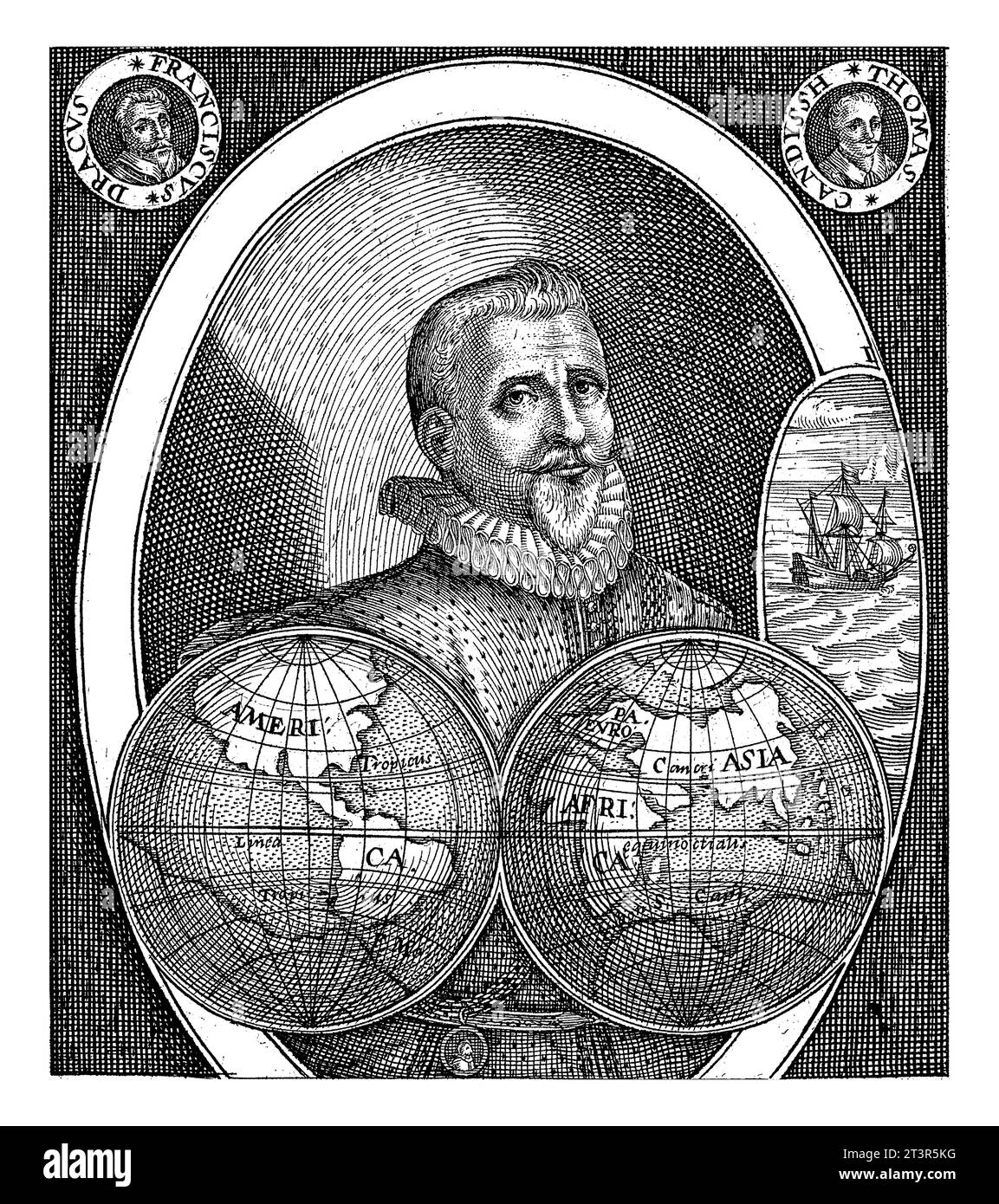 Portrait of Olivier van Noort, Crispijn van de Passe (I), 1601 Portrait