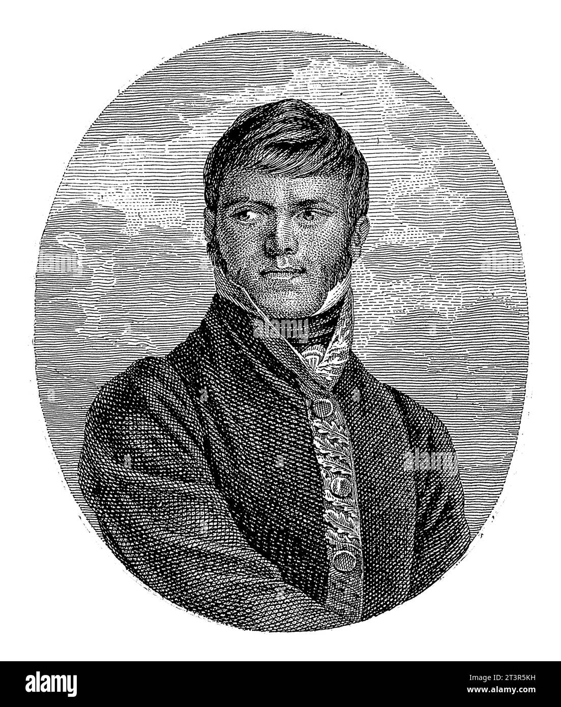 Portrait of the Mexican guerilla leader Francisco Javier Mina, Daniel Veelwaard (I), after J. Harrison, 1776 - 1851, vintage engraved. Stock Photo