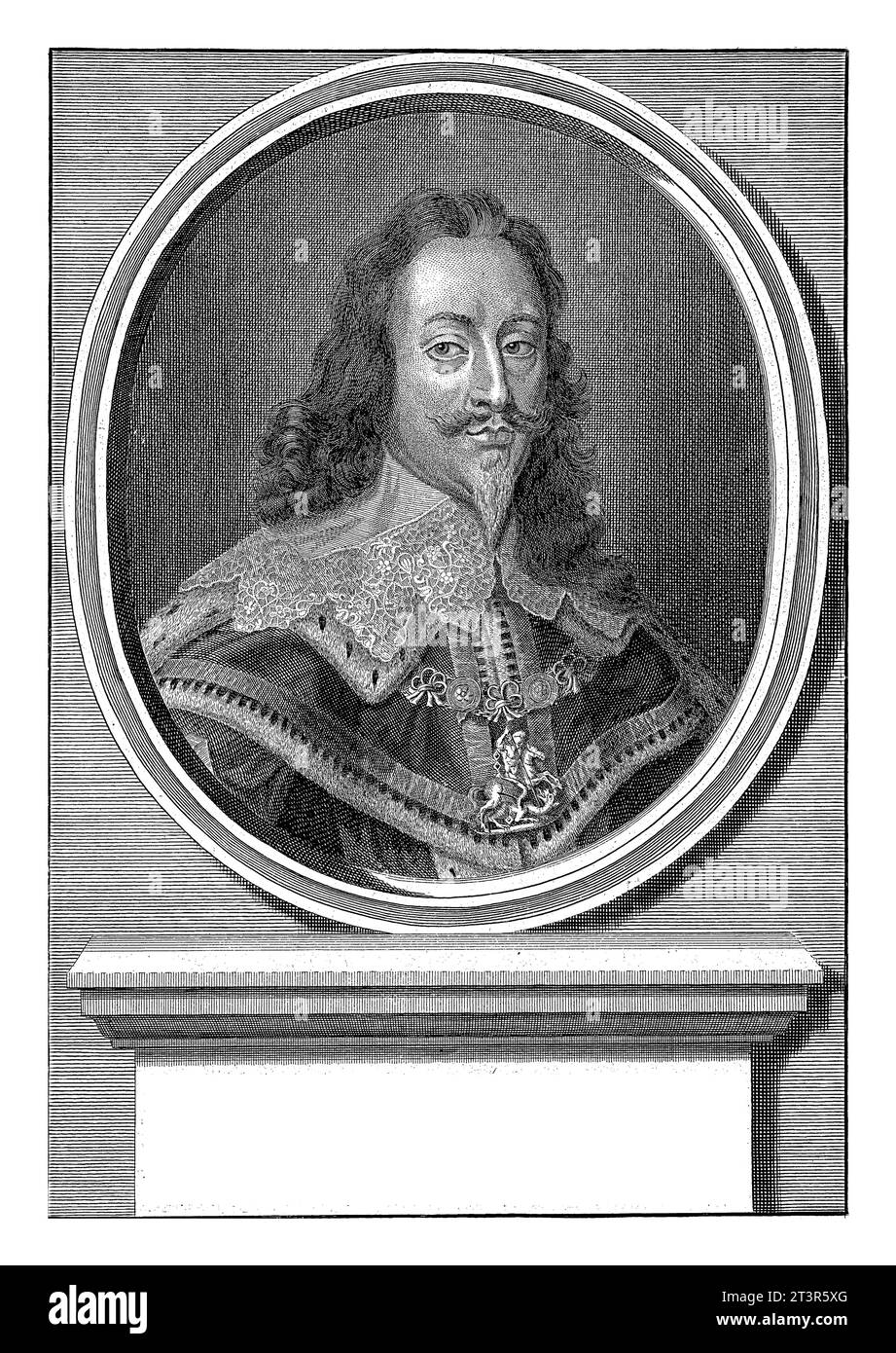 Bust Portrait of Charles I of England, Bernard Picart, 1729 Portrait of
