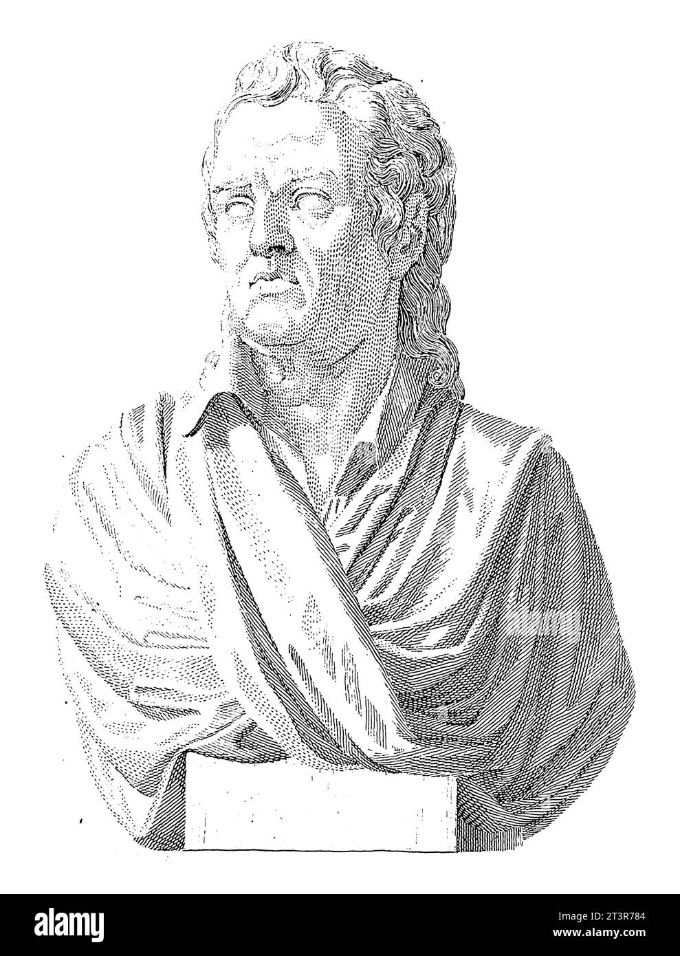Portrait bust of artist and architect Pierre Paul Puget, Jacopo Bernardi, after Malte Brun, 1818 - 1848 Stock Photo