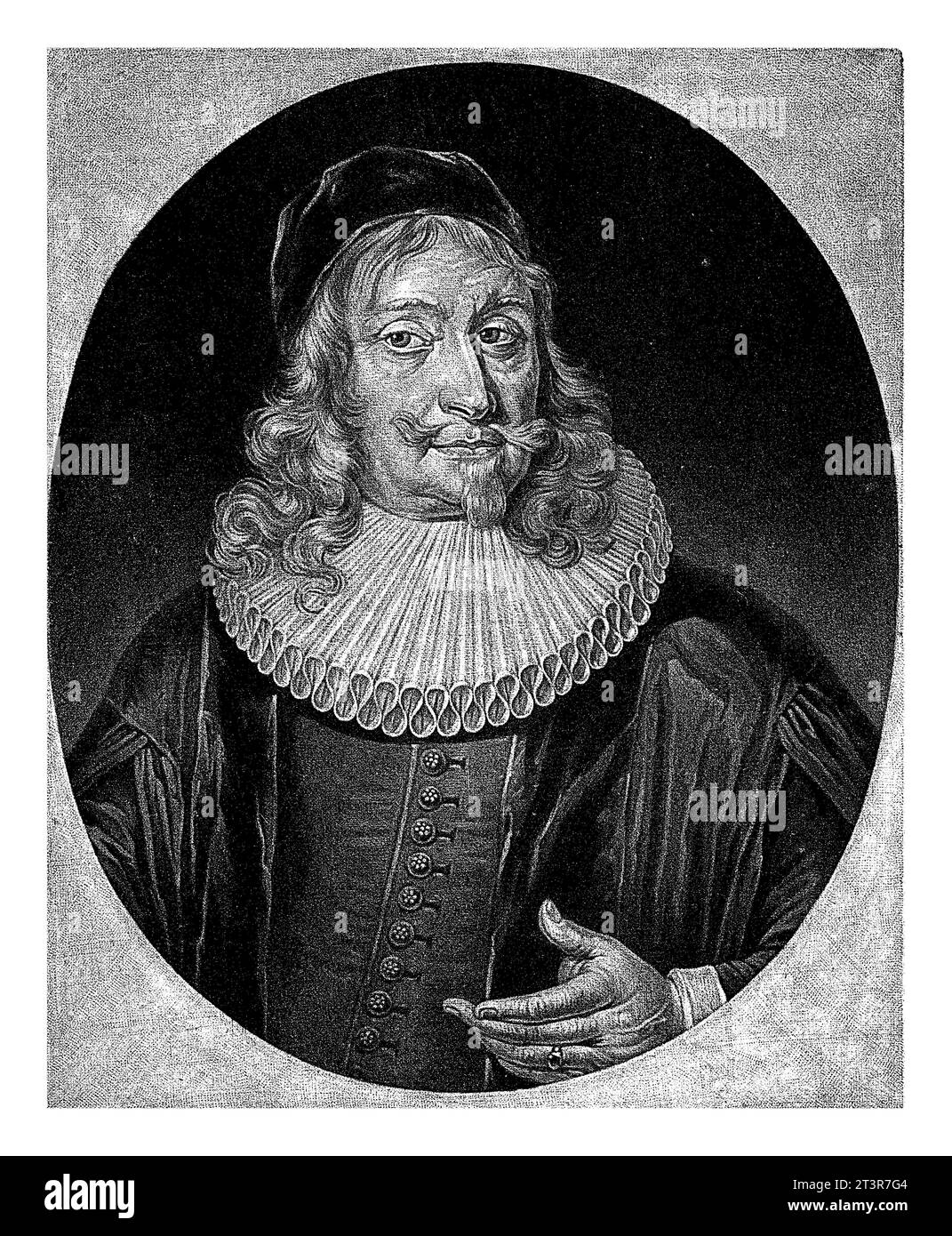 Portrait of the theologian Konrad Tiburtius Rango, Pieter Schenk (I), after Johann Kenckel, 1699 - 1713 Stock Photo