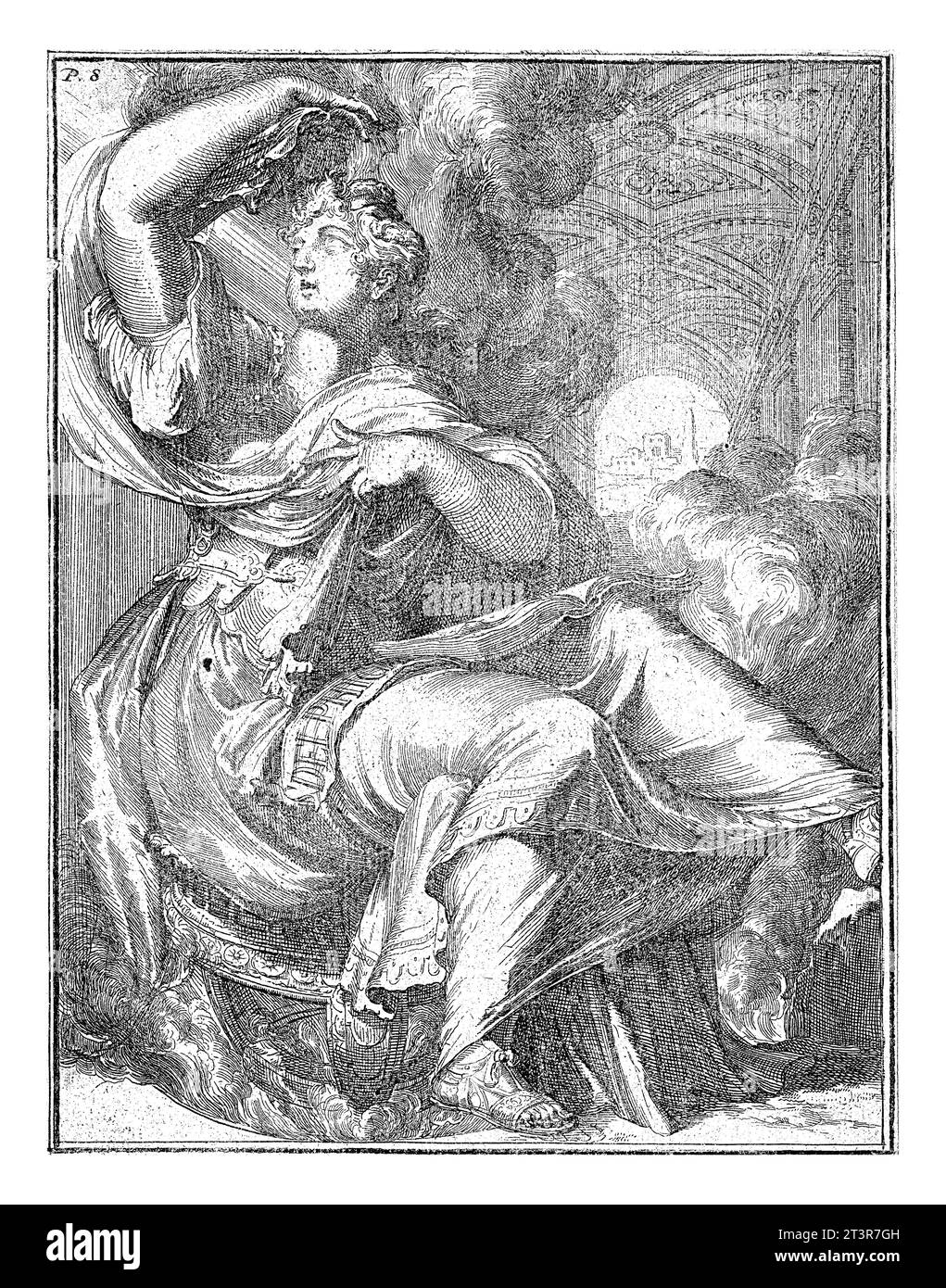 Sibyl of Delphi, Romeyn de Hooghe (attributed to), after Romeyn de Hooghe, 1688 Sibyl of Delphi Stock Photo