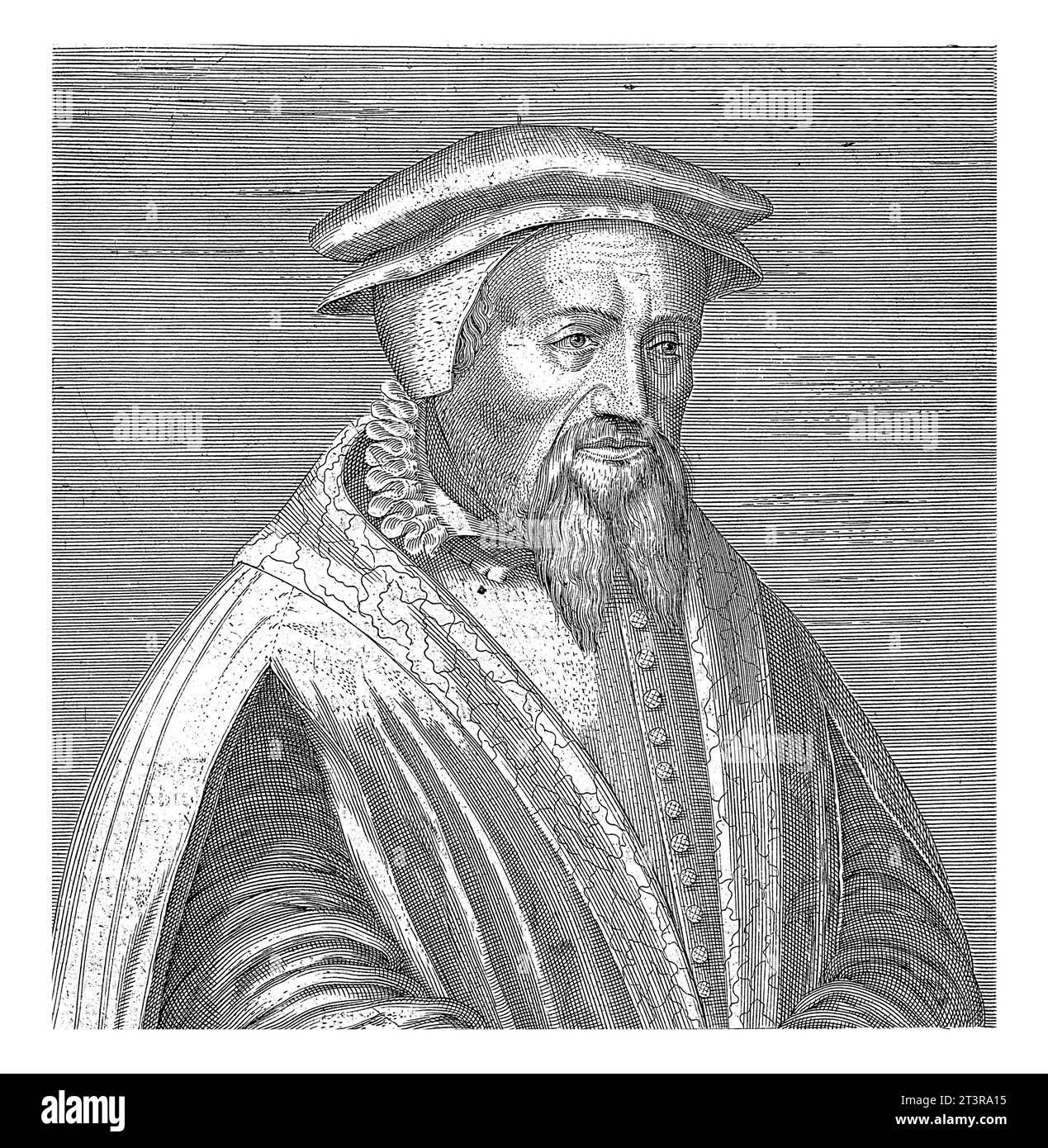 Portrait Pietro Martyr Vermigli, Hendrick Hondius (I), 1599 Bust to the