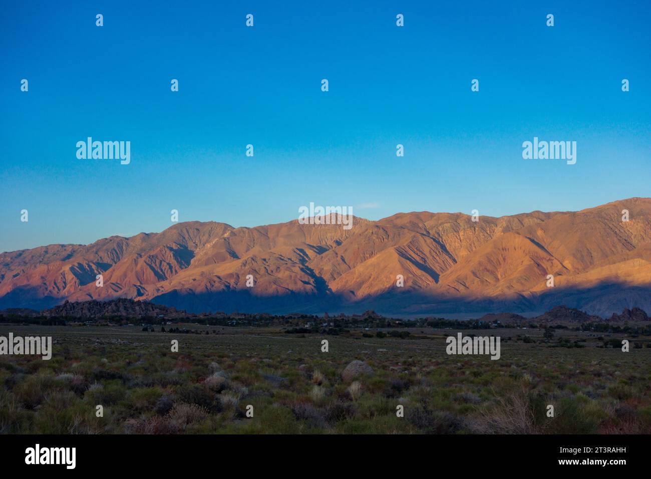 View looking into Owens Valley in Inyo County California. Stock Photo