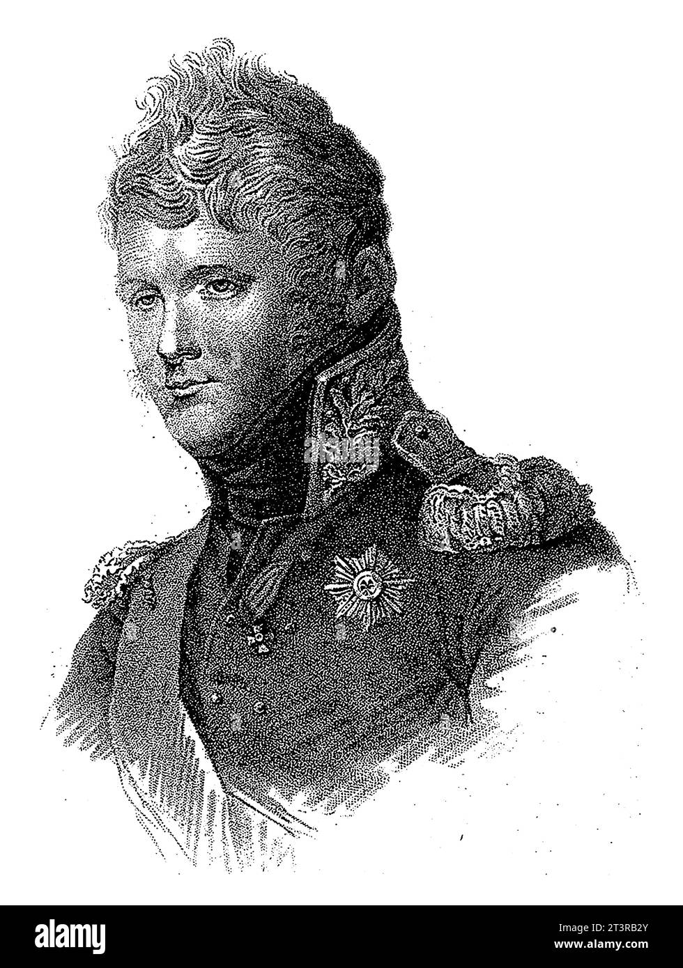 Portrait of Alexander I, Tsar of Russia, Francesco Vendramini, after Louis de Saint-Aubin, 1813 Stock Photo