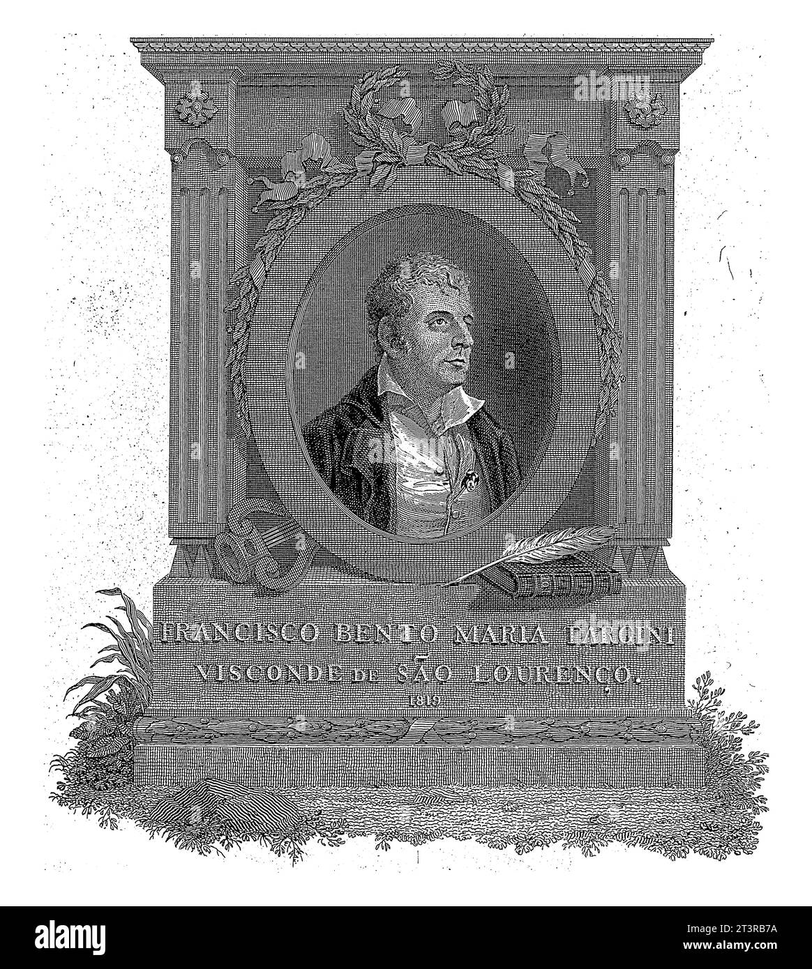 Portrait of Francisco Bento Maria Targini, Gregorio Francisco de Queiroz, after Henrique Jose da Silva, 1815 - 1819 Stock Photo