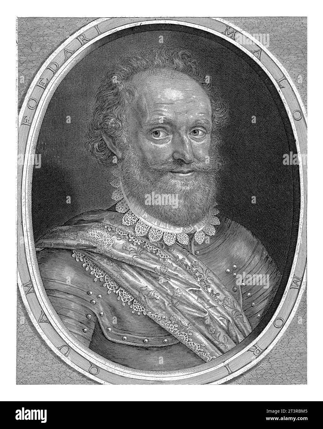 Portrait of Hendrik Matthias von Thurn, Count of Thurn and Taxis. Von Thurn was general and diplomat of Frederick V of Bohemia and Gustavus II, King o Stock Photo