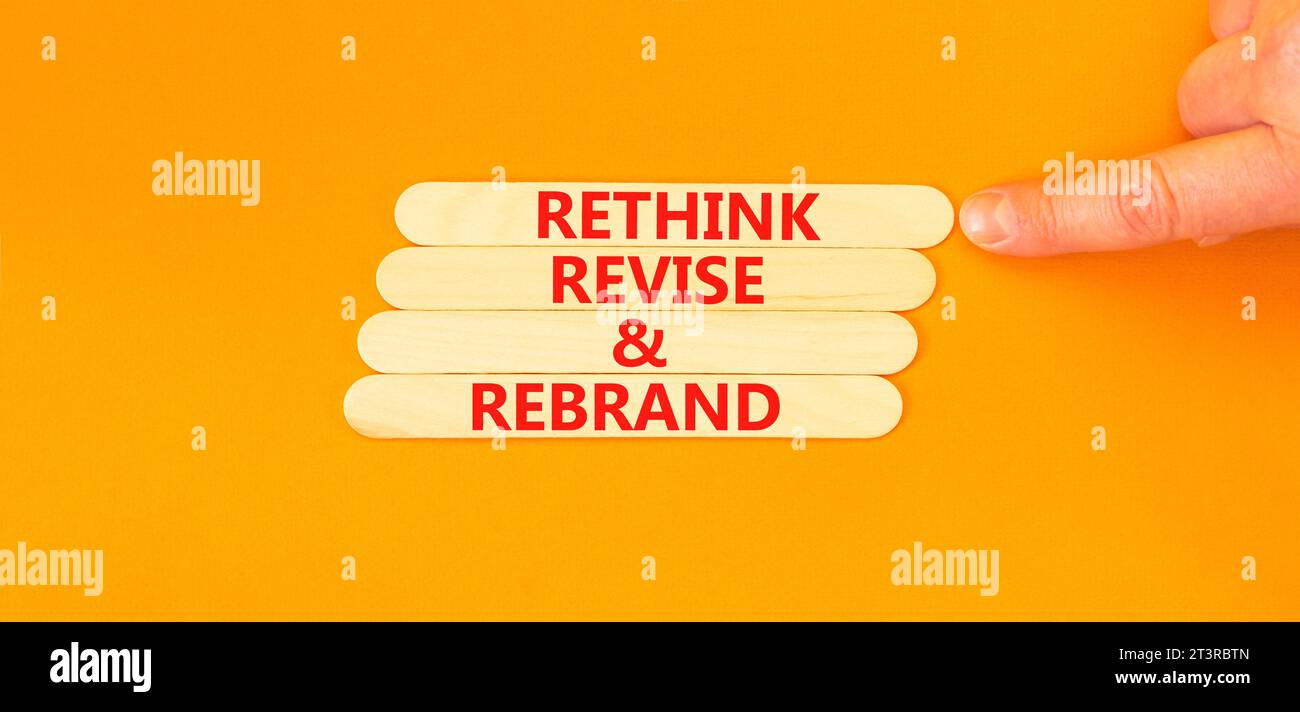 Rethink revise rebrand symbol. Concept word Rethink Revise and Rebrand ...