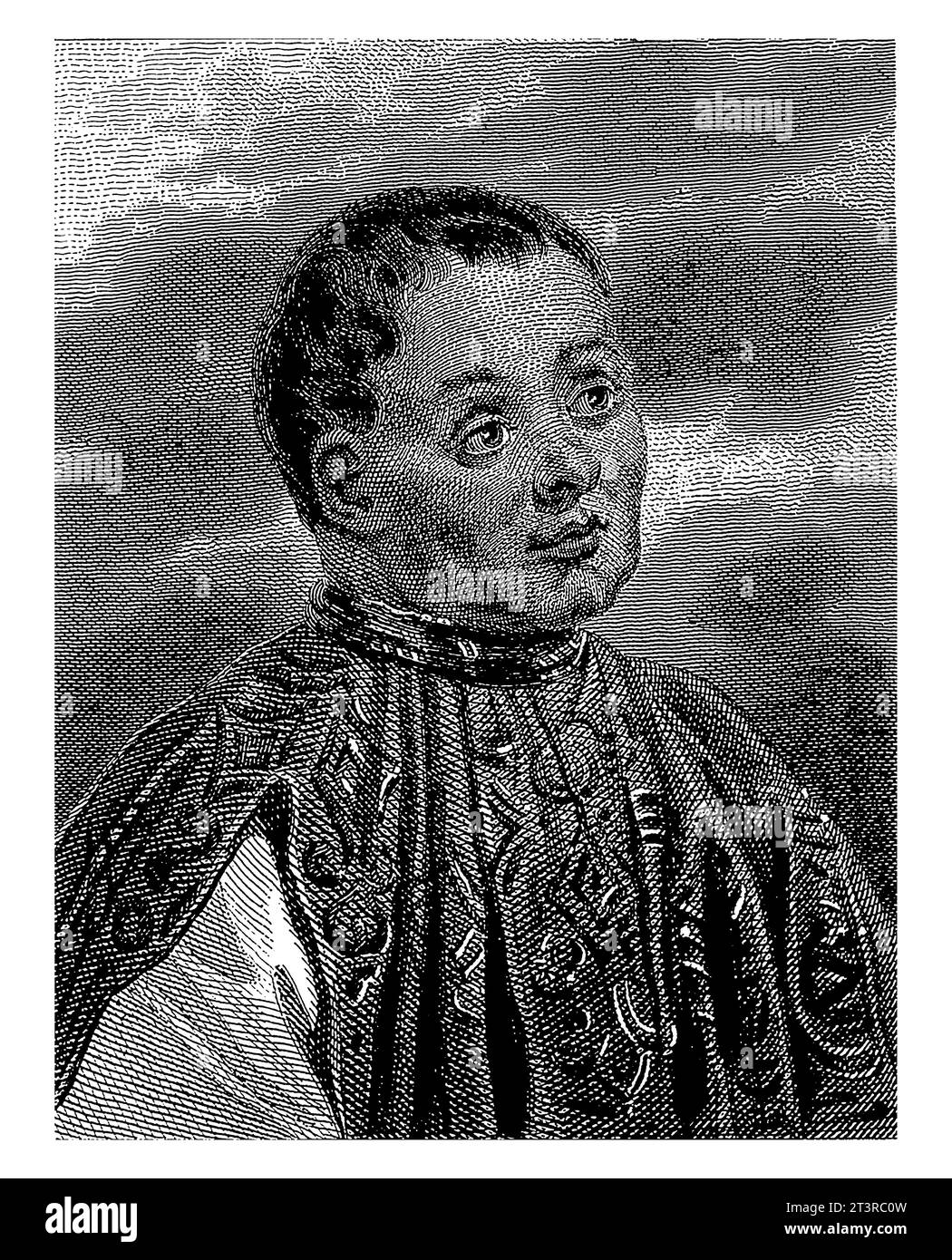 Portret van Bertrand du Guesclin, Jean Nicolas Adam, after Achille Deveria, 1810 - 1840, vintage engraved. Stock Photo