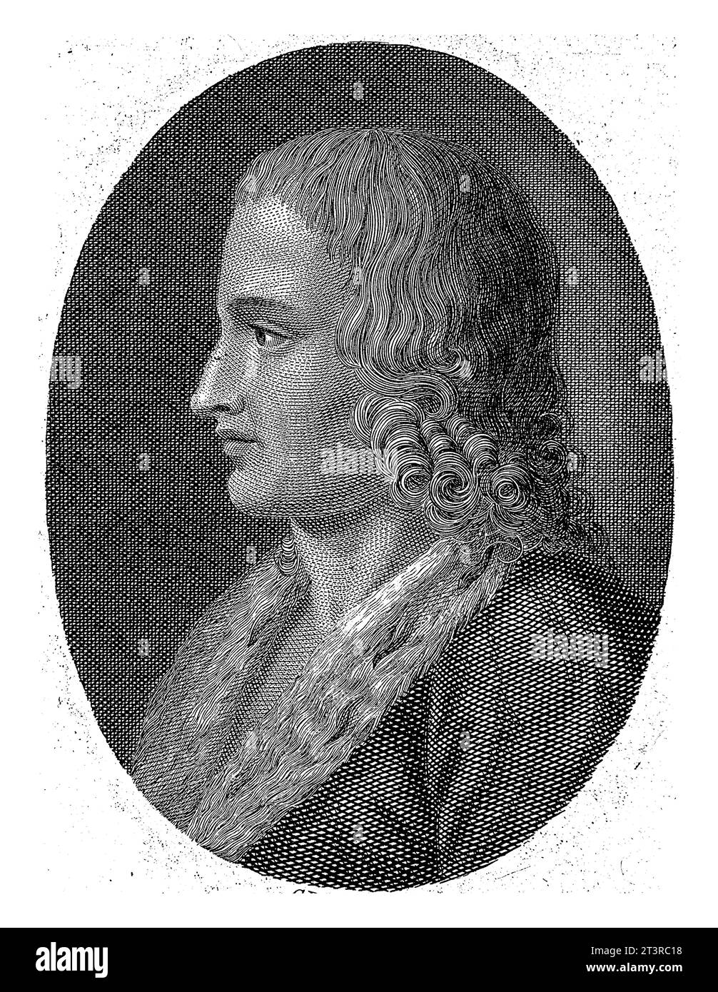 Portrait of Historian Bernardo Segni, Giuseppe Benaglia, 1806 - 1830, vintage engraved. Stock Photo