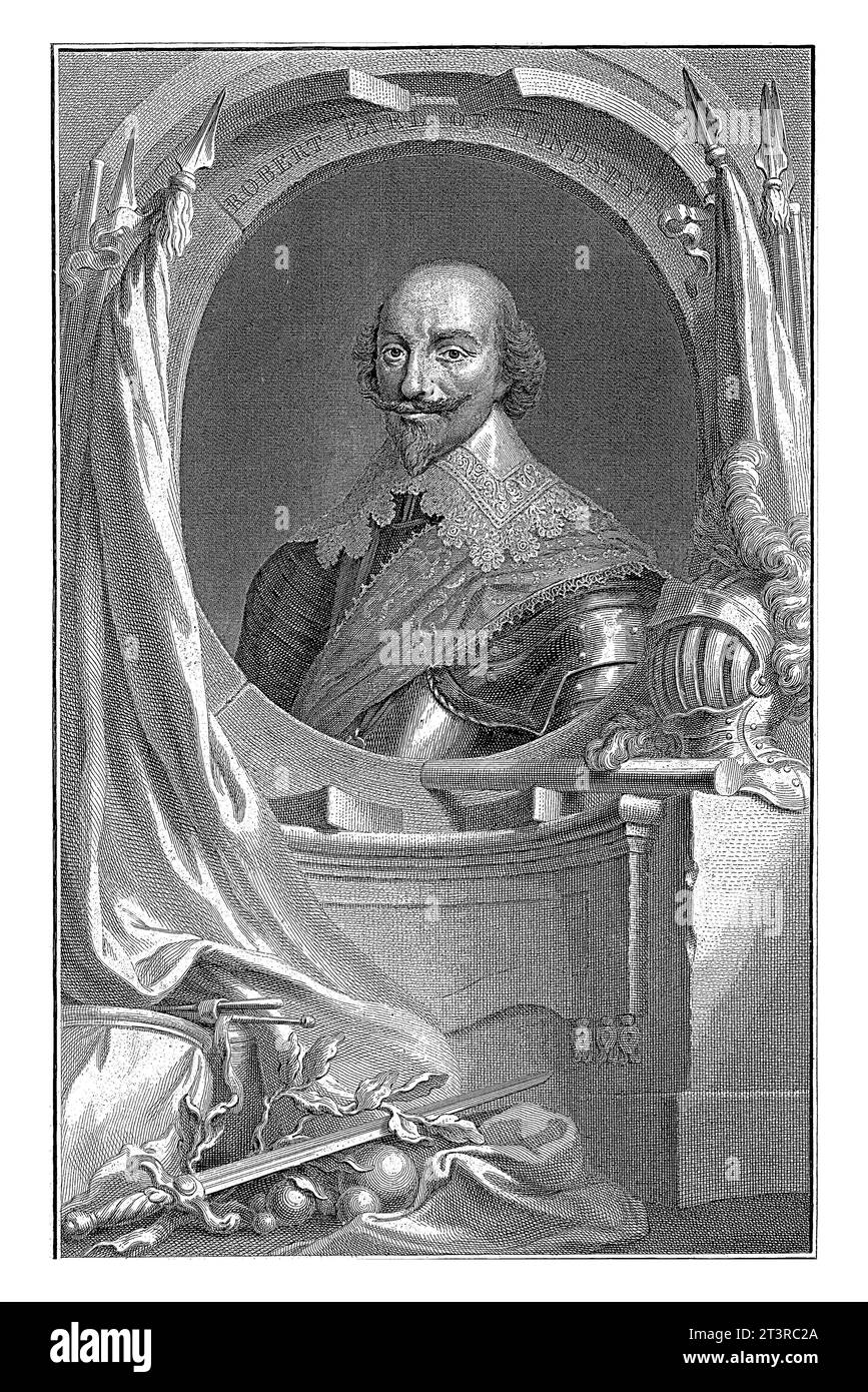 Portrait of Robert Bertie, 1st Earl of Lindsey, Jacob Houbraken, after