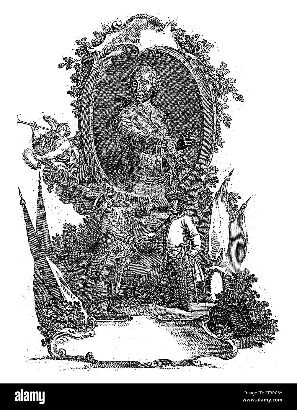 Portret van Gideon Ernst von Laudon, Johann Esaias Nilson, 1731 - 1788 Stock Photo