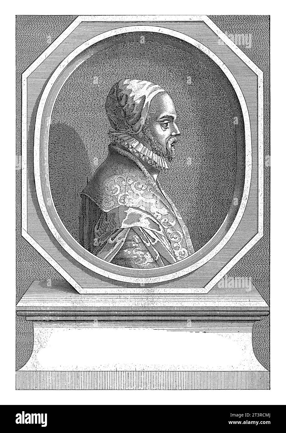 Portrait of Nicholas le Pois, Noach van der Meer (I), 1724 - 1769 Portrait of the French physician Nicholas le Pois and profile. Stock Photo