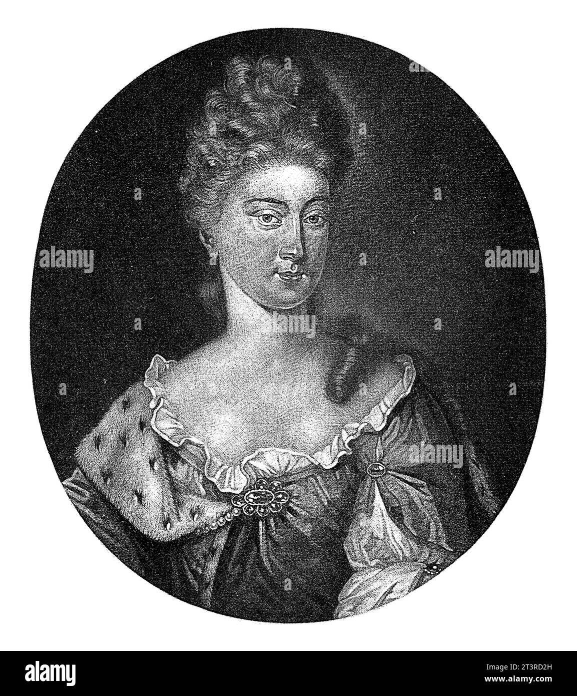 Portrait of Sophia Charlotte, Queen of Prussia, Pieter Schenk (I), 1698 - 1713 Sophia Charlotte of Hanover, Queen of Prussia. Stock Photo