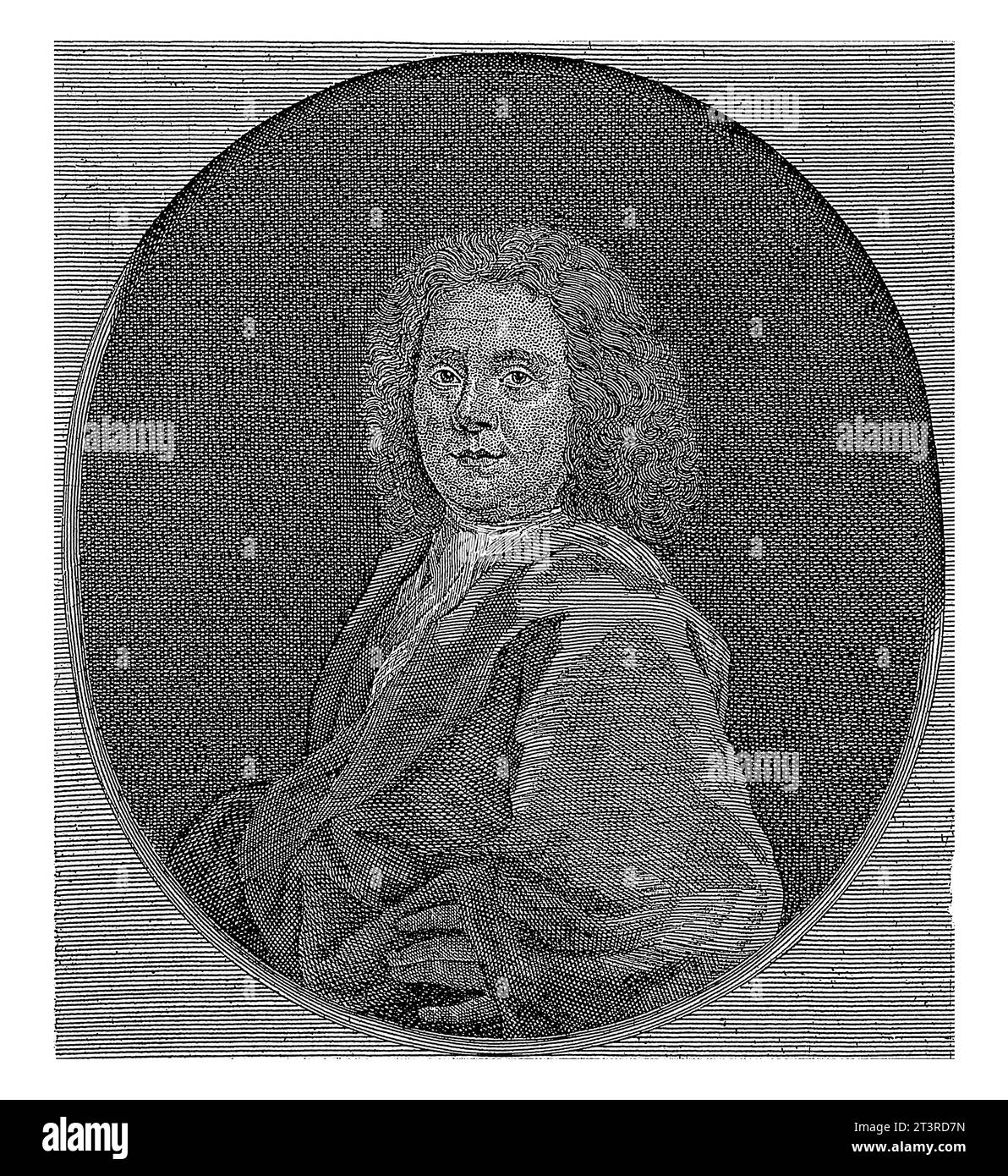 Portrait of Hermanus Boerhave, Georg Paul Busch, c. 1716 - 1756, vintage engraved. Stock Photo